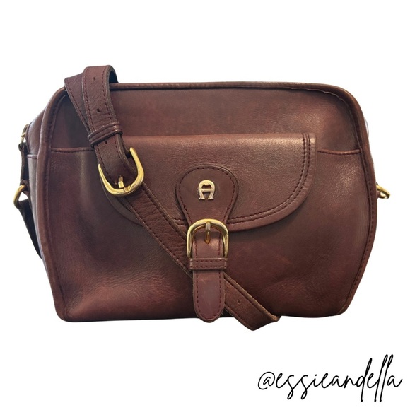 Etienne Aigner Brown Leather Crossbody Bag - Picture 1 of 15